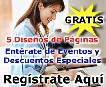 Regístrate para enterarte de eventos y descuentos. Además, reclama GRATIS 5 diseños de páginas de scrapbooking